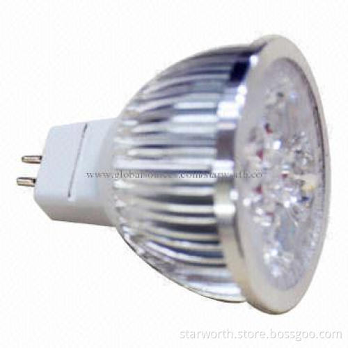 MR16 LED Light, 4W, 80Ra, 2,700 to 4,500 and 5,700K, 80lm/W, CB, CE, RoHS Marks